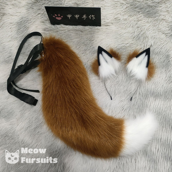 Hand-made simulated wolf ears and tail cosplay