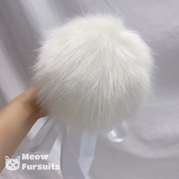 Extra large plush white bunny tail