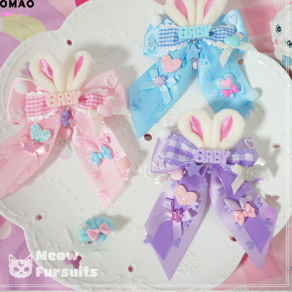 Original design handmade sweet Lolita bow headdress