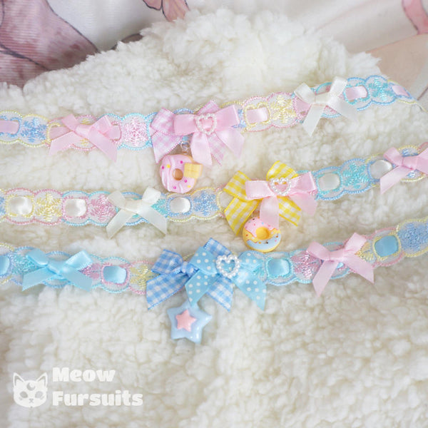 Original design lolita yellow pink blue bow