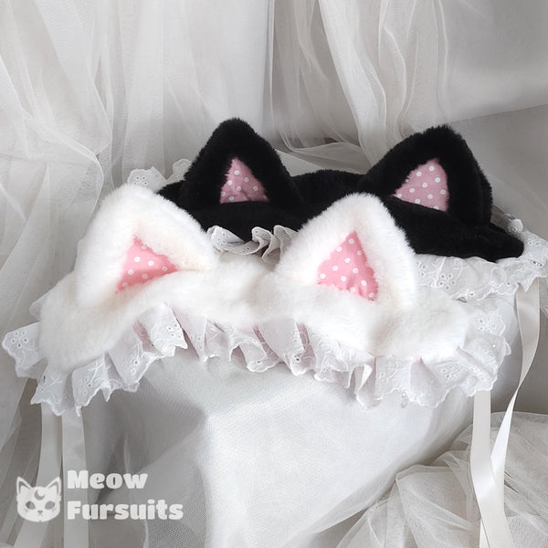 Handmade cute plush cat ears hair accessories, sweet Japanese style