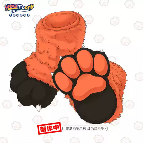 [Customized] Handmade cute fursuit feline animal feet indoor cat claw socks