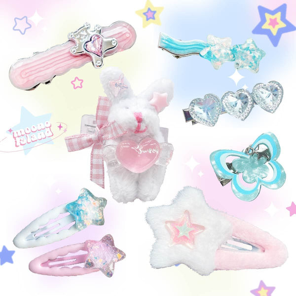 Rabbit Star Light Blue Hairpin