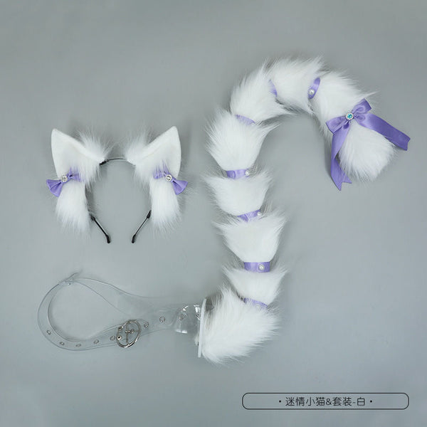 Kitten cat ears headband cat tail suit cosplay