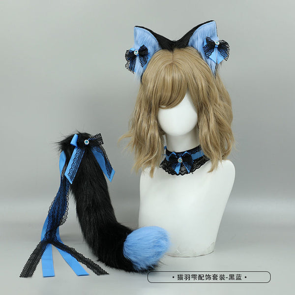 Handmade cosplay animal ears and tail Lolita