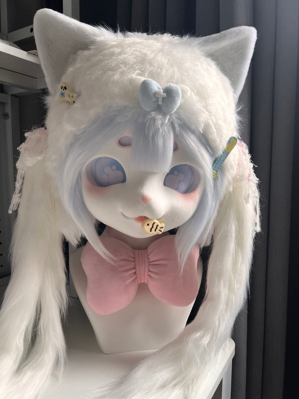 [Kitte] Fluffy Kitten Bow Kig Fursuits Stock