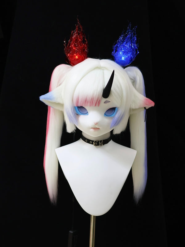 [Lamb] Red and Blue Flame Lamb Kig Fursuits Stock