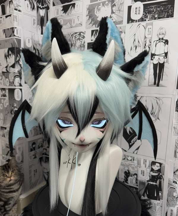 [Bat] Black Blue Bat Kig Fursuits Stock