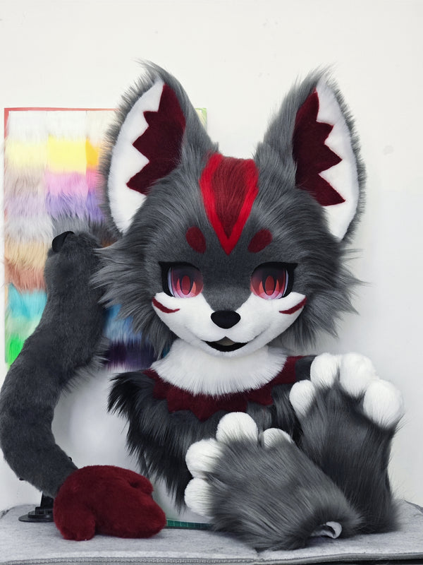 [Fox] Black Red Fox Kemono Fursuits Stock (Gift Handpaws+Tail)