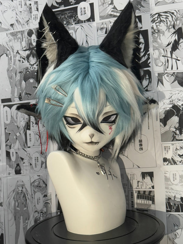 [Wolf] Black Blue Bat Kig Fursuits Stock