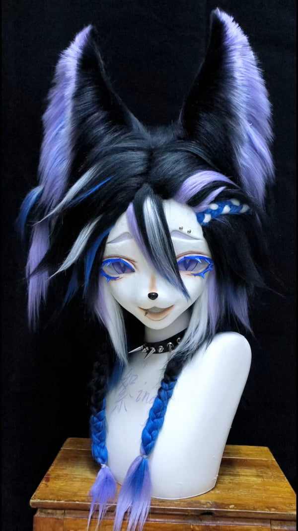 [Fox] Black Purple Fox Kig Fursuits Stock