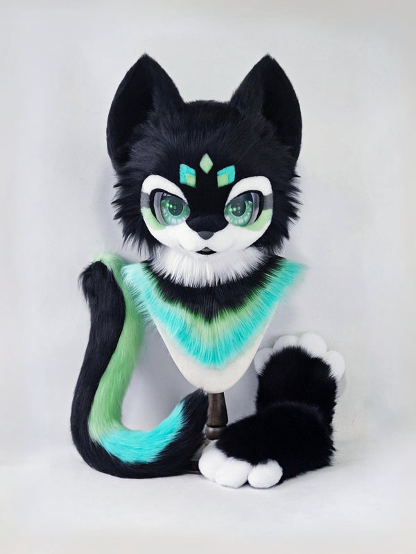 [Kitten] Black Kitten Kemono Fursuits Stock (Gift Handpaws+Tail)