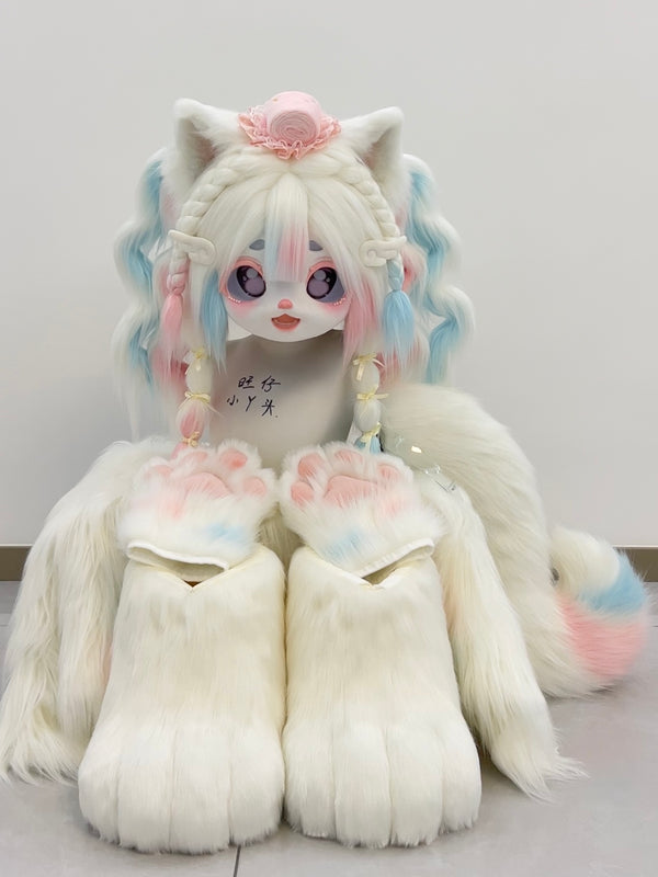 [Kitten] White Kitten Kig Fursuits Stock (Gift Handpaws+Feetpaws+Tail)