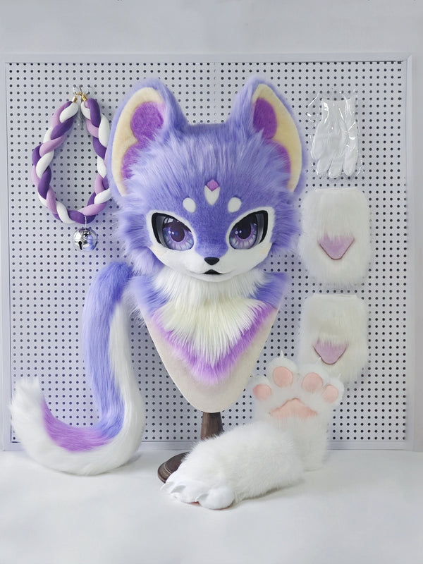 [Mouse] White Purple Mouse Kemono Fursuits Stock (Gift Tail+2Handpaws)