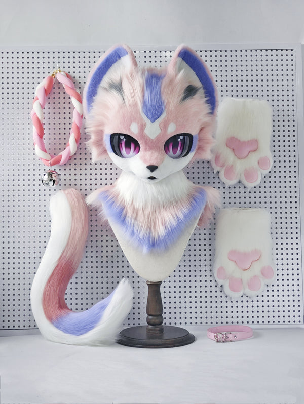 [Kitten] Purple Pink Kitten Kemono Fursuits Stock (Gift Tail+Handpaws)