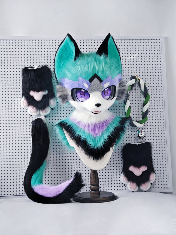 [Kitten] Purple Balck Kitten Kemono Fursuits Stock (Gift Tail+Handpaws)