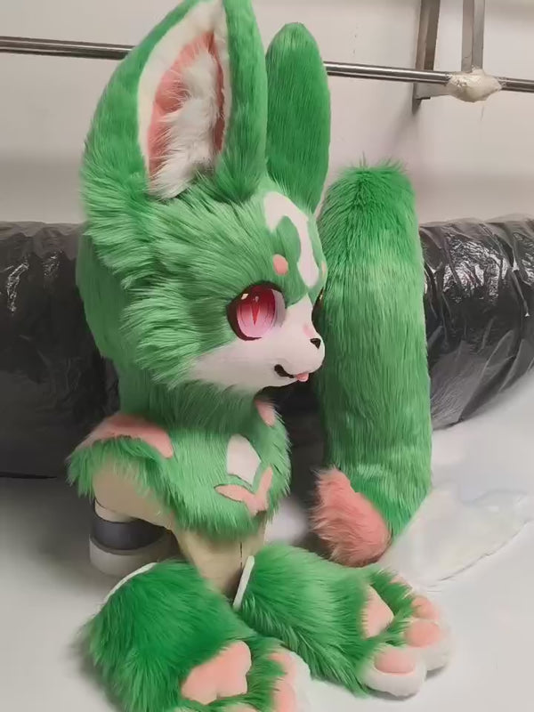 [Fox] Spring little green fox Kemono Fursuits Stock（gift paws+tail）