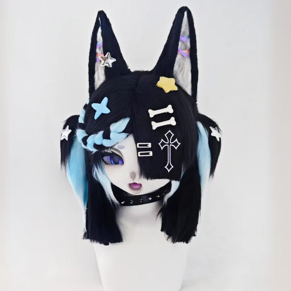 Jirai Kei Fox Kig Kemono Head Fursuit