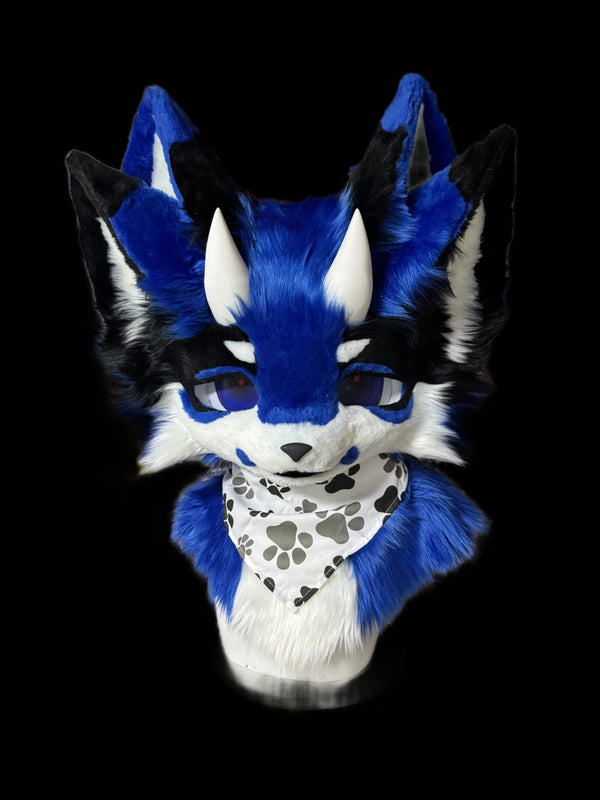 Blue White Dragon Kemono Head Fursuit
