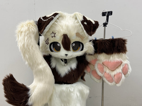 White Puppy Kemono Head Fursuit (Gift Handpaws+Tail)