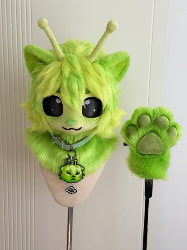 Alien Kitten Kemono Head Fursuit (Gift Handpaws)