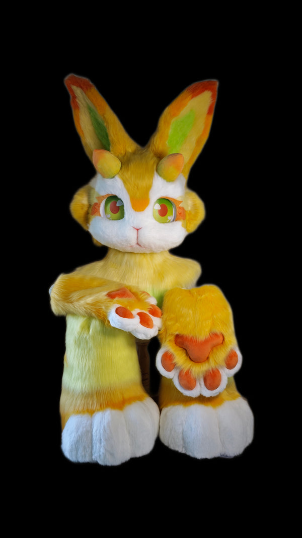 Carrot Bunny Kemono Head Fursuit (Gift Feetpaws+Handpaws+Fans)