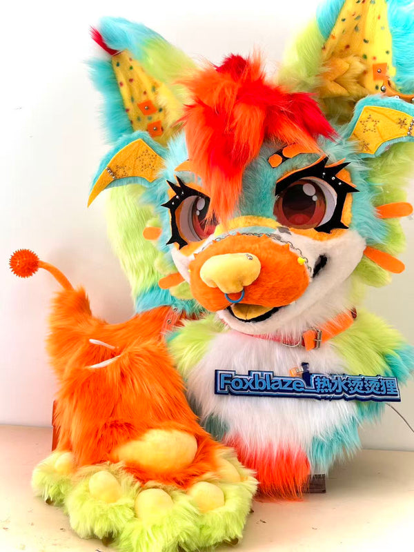 Punk Bat Puppy Toony Head Fursuit (Gift Handpaws+Tail)