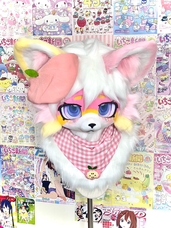 Yellow Pink Fox Kemono Head Fursuit