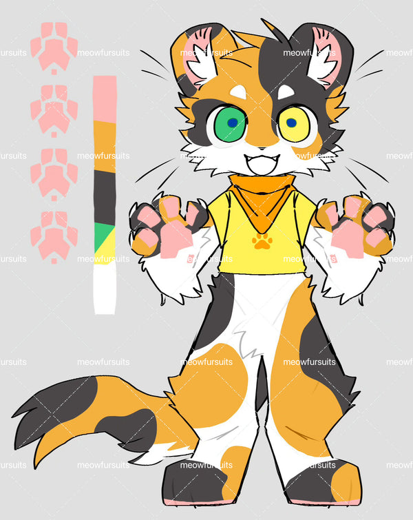 [Pre-sale adoption] - Calico Kitten Kemono Fursuit Head