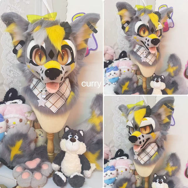 Demon Wolf Toony Head Fursuit (Gift Handpaws+Tail)