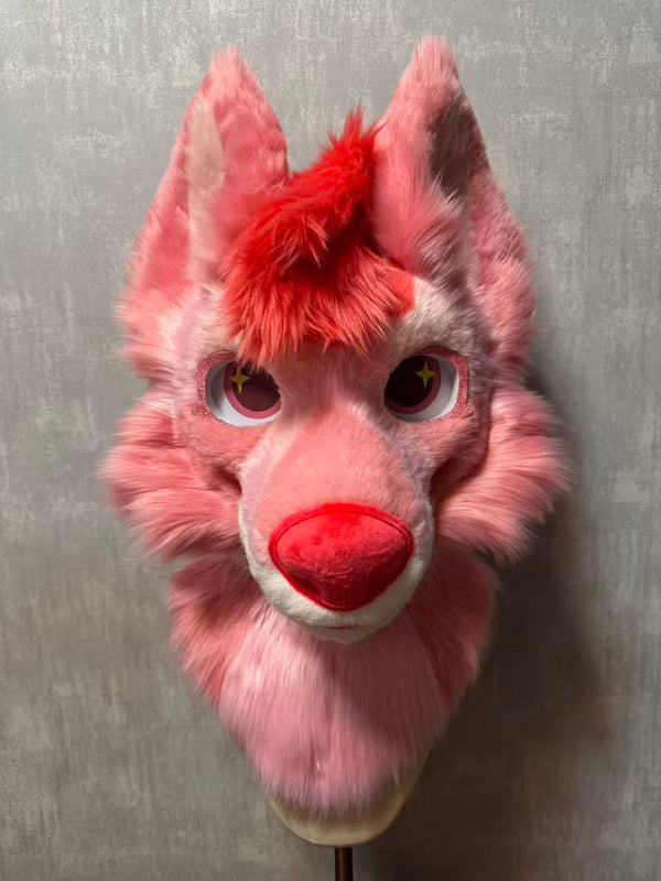 Pink Fox Kemono Head Fursuit