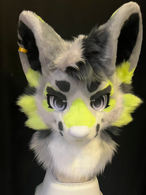 Grey Leopard Toony Head Fursuit