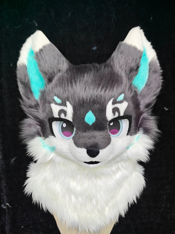 Grey Puppy Kemono Head Fursuit (Gift Handpaws)