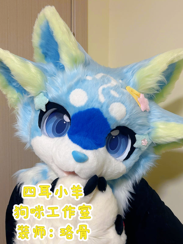 Four-Ear Lamb Kemono Head Fursuit