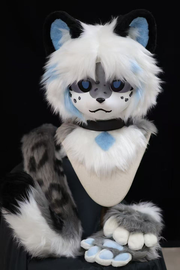 Snow Leopard Kemono Head Fursuit (Gift Handpaws+Tail)