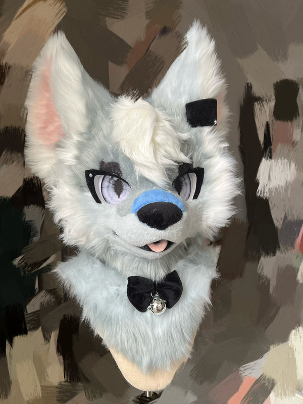 Grey Puppy Kemono Head Fursuit