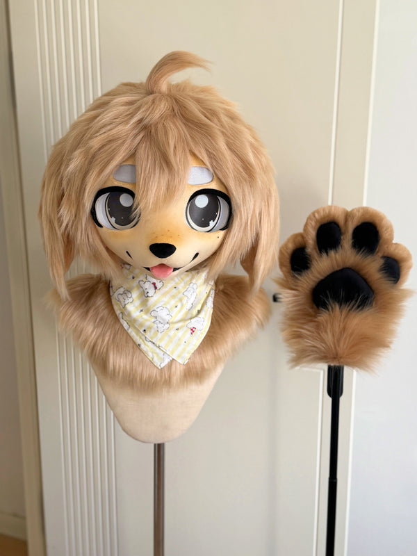 Golden Retriever Kemono Head Fursuit (Gift Handpaws)