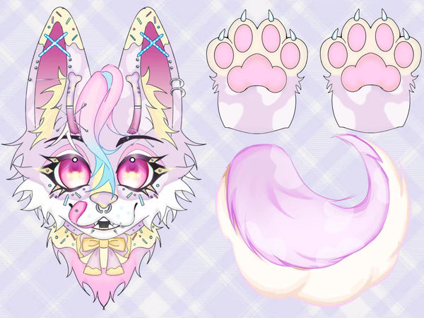 [Pre-sale adoption] - Kemono Fursuit Head+Handpaws+Tail for BlackBird