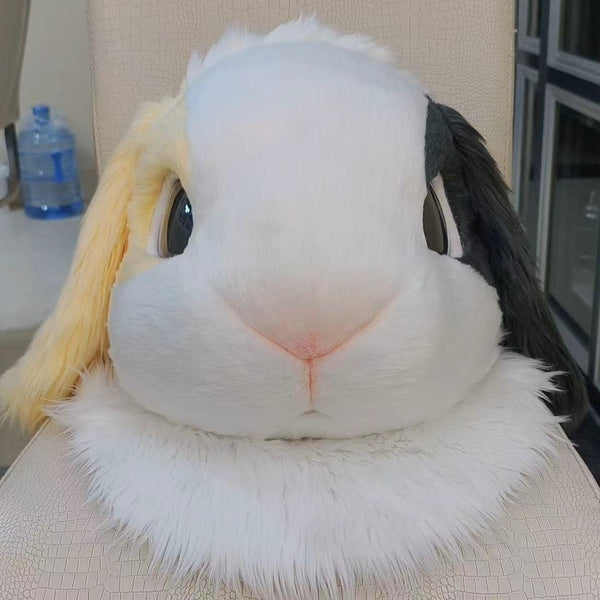Colorblock Bunny Realistic Head Fursuit