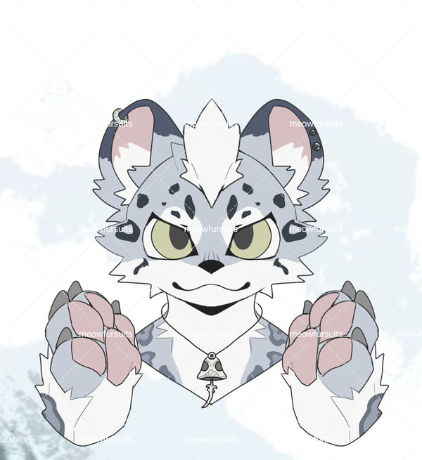 [Pre-sale adoption] - Snow Leopard Kemono Fursuit Head