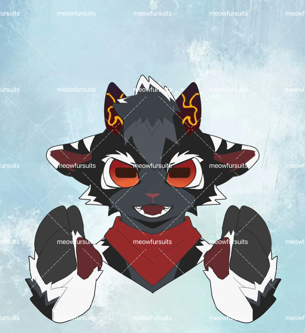 [Pre-sale adoption] - Lava Dragon Kemono Fursuit Head