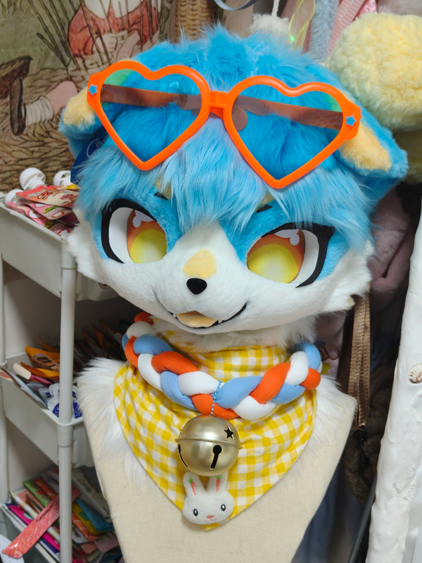 Cloud Blue Puppy Kemono Head Fursuit