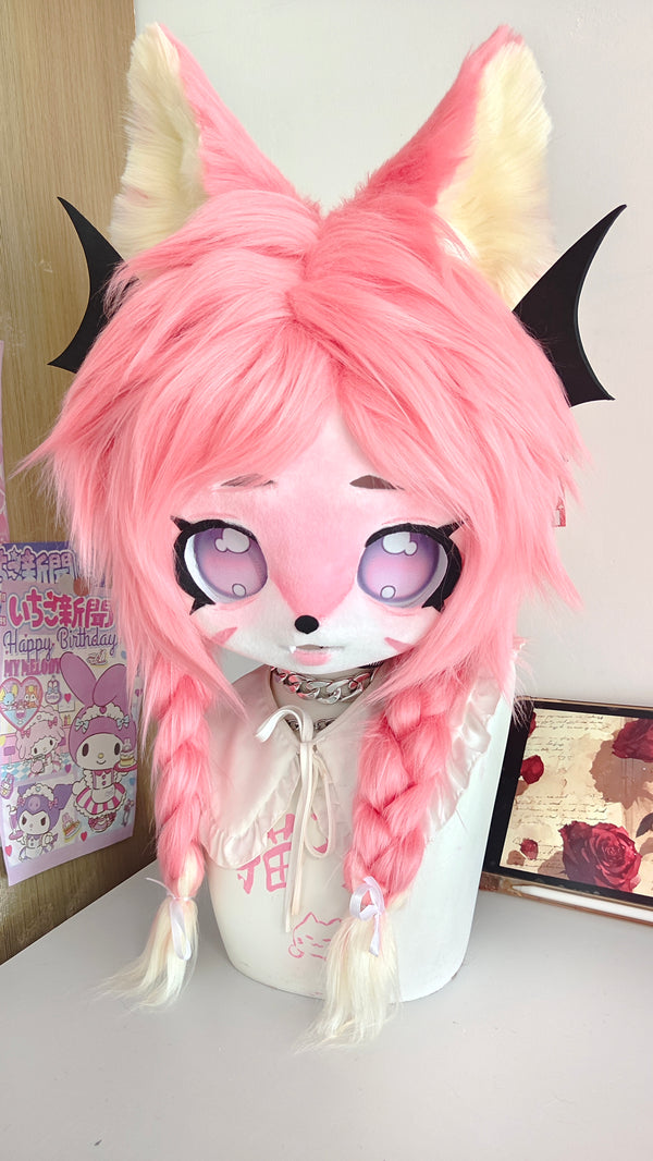 Pink Fox Kig Head Fursuit