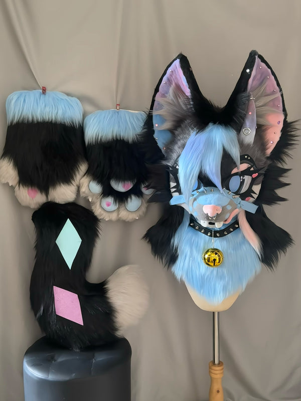 One-horned Fox Toony Head Fursuit (Gift Handpaws+Tail)