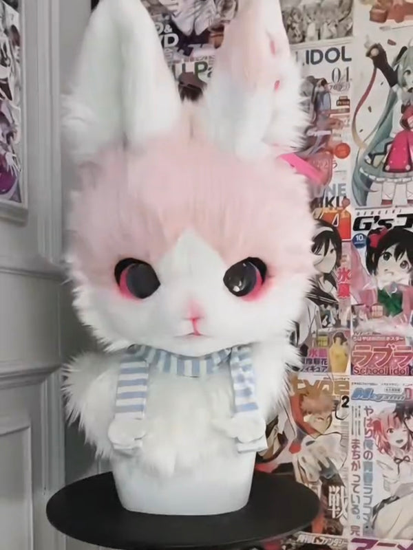 Pink Bunny Kemono Head Fursuit