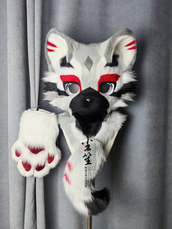 Gray Tiger Kemono Head Fursuit (Gift Handpaws+Tail)