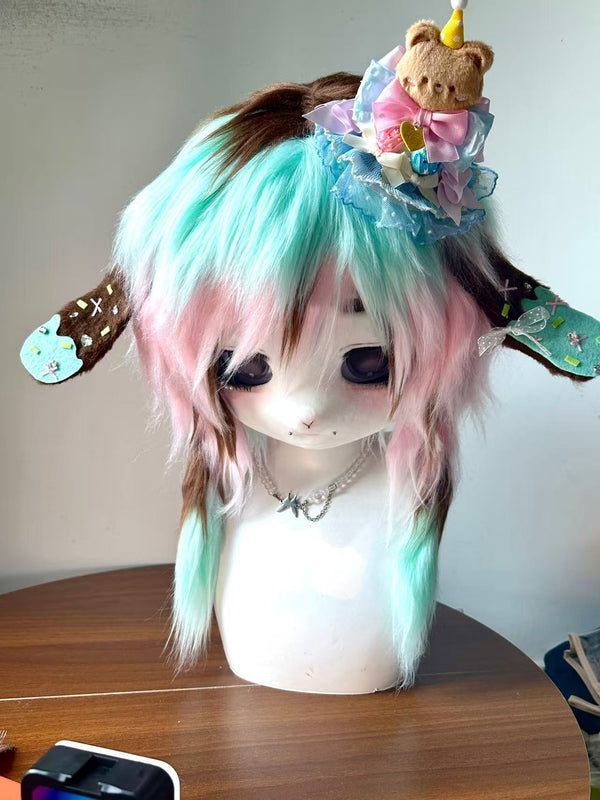 Mint Chocolate Bunny Kig Head Fursuit