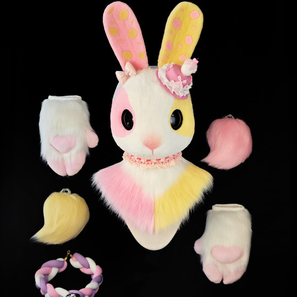Garden Bunny Kemono Head Fursuit (Gift Handpaws+2Tail)