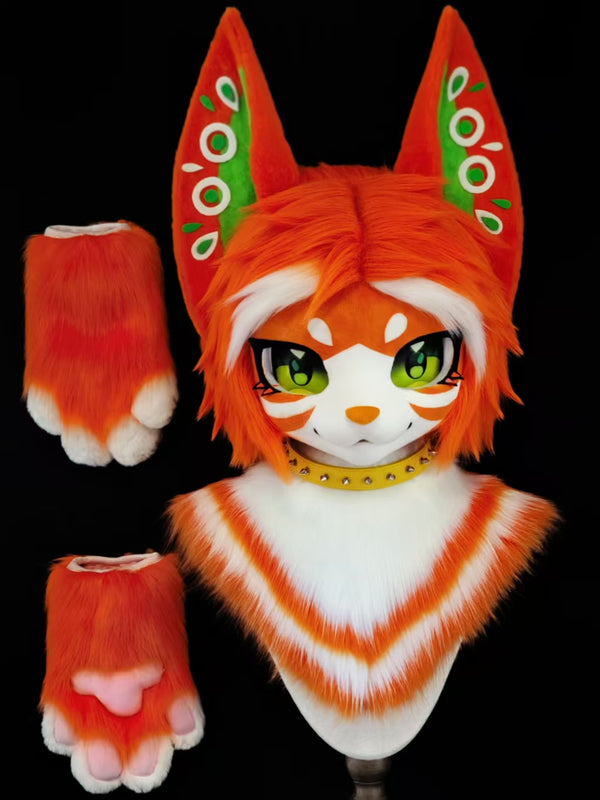 Orange Fox Kemono Head Fursuit (Gift Handpaws)