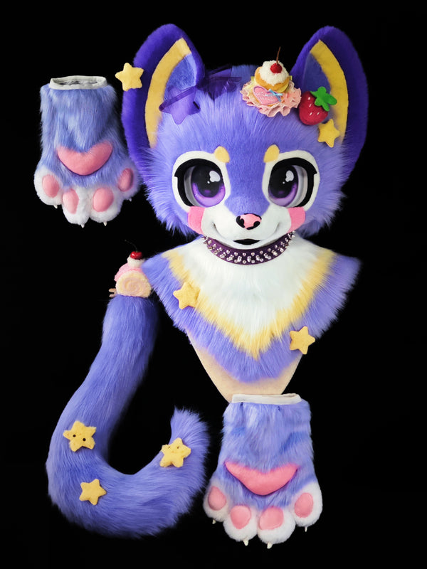 Cake Kitten Kemono Head Fursuit (Gift Handpaws+Tail)
